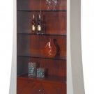 Vetrina High Gloss Mahogany with Silver Finished Accent on Sides, Rosa Collection