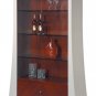 Vetrina High Gloss Mahogany with Silver Finished Accent on Sides, Rosa Collection