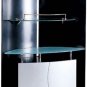 Bar Cabinet Vivaldy Black Stylish Wooden with Glass Shelves