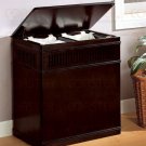 Cappuccino Finish Wood Laundry Basket with a Removable Canvas Liner.
