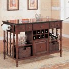 Kitchen Island Rack Dark Wood Finish 910029