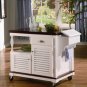 Kitchen Cart White & Cherry Finish