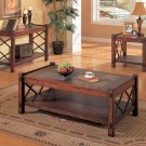 Coffee Table, End Table and Sofa Table X Design Slate Inlay Home Accent Wooden 3pc Set