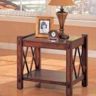 Coffee Table X Design Slate Inlay End Table Home Accent Wooden