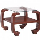 Coffee Table 728 Top Glass Occasional End Table in Mahogany Finish