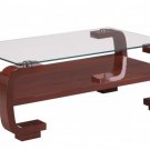 Coffee Table 728 Rectangle Glass Occasional in Mahogany Finish