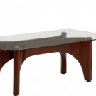 Coffee Table 739 Rectangle Glass in Mahogany Finish