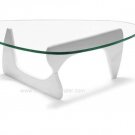 Coffee Table Isamu Noguchi Wood in White Color with 3/4 Glass
