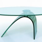Coffee Table C21 Glass with Curved Glass Base