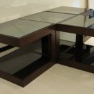 Coffee Table BNT Mozart Grey Oak - Black Glass