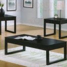 Coffee & End Table Set 700581 3pcs Contemporary Black Finish