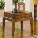 Table Rustic Square Wood Metal Trim End Side 701007