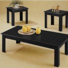 Coffee Table 3 pc set black oak veneer parquet occasional tables