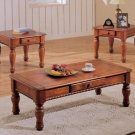 Coffee Table Covington Dark Oak Finish Occasional 3pc Set