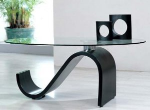 Coffee Table 23C Curved base Black