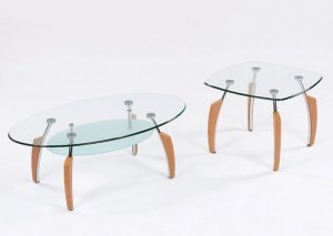 Coffee Table and End Table Set 138C 138E Crestone Occasional  in Cherry Finish 2PC