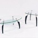 Coffee Table and End Table Set 138C 138E Crestone Occasional in Black Finish 2PC
