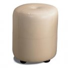 Ottoman Occasional Upholstered Round In White Finish