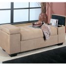 Ottoman Cronox storage in Tan Microfiber