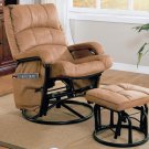 Coaster 650005-Tan Microfiber Glider Rocker With Ottoman