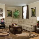Sectional Set Denton Collection 3pc Motion Microfiber in Beige Microfiber