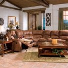 Sectional Sofa 2pc Montana Motion with Extension in Medium Brown Microfiber