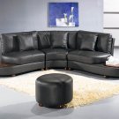 Sectional Sofa With Ottoman 2229 Modern Black Leather
