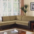 Sectional 5 Piece Versatile Modular  in Cocoa Velve and brown PU Finish