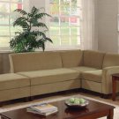 Sectional 5 Piece Versatile Modular  in Cocoa Velvet Finish