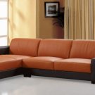 Sectional Sofa Dico Orange/ Brown Thick Leather
