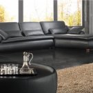 Sectional Sofa 433 Black Leather Upholstery Contemporary