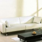 Sectional Vogue Full Bycast White Leather Elegant Contemporary