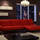 Sectional Geneva Italian Leather in Red