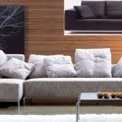Sectional Sofa Divan In Brown Fabric