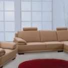 Sectional Sofa Rhythm Leather in Taupe Color