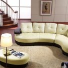 Sectional Sofa M102 Contemporary Leather  in Two Tone Beige Brown