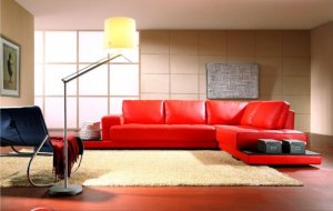 Sectional M021 Red Leather