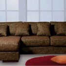 Sectional Sofa Katz Brown Fabric