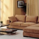 Sectional Sofa + 2 Ottomans and Bookcase Telus Sahari Brown