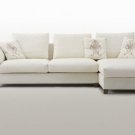 Sectional Comfortable Bayview Modern in White or Grey Fabric