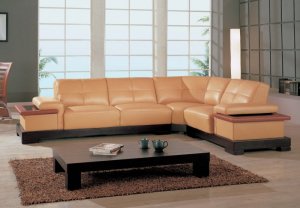 Sectional 771-Tan Leather