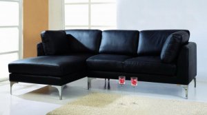 Sectional Spence Black Leather