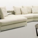 Sectional Sofa Island in White Fabric