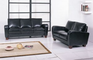 Leather Modern Sofa Set 3pc Briarwood Full Bycast Italian