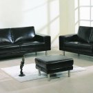 Livingroom 3pc Set ( Sofa, Loveseat & Chair) Concorde Full Bycast Black or White Leather Modern