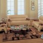 Leather Sofa and Loveseat Set 2033 Grandiose Curvy Wood and Cappuccino