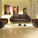 Leather Sofa Set Sway Brown 3pc (Sofa, Loveseat and Chair)