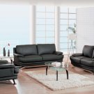 Leather Sofa and Loveseat Set 9250 Trendy in Black, Brown or Almond
