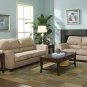 Living Room Sofa & Loveseat u499 in Lt Brown Microfiber