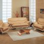 Leather Sofa, Loveseat & Chair Set 2106 Modern Two-Toned